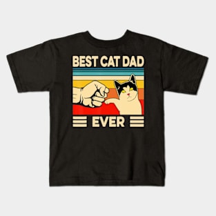 Best Cat Dad Ever Cat Dad Father Vintage Kids T-Shirt